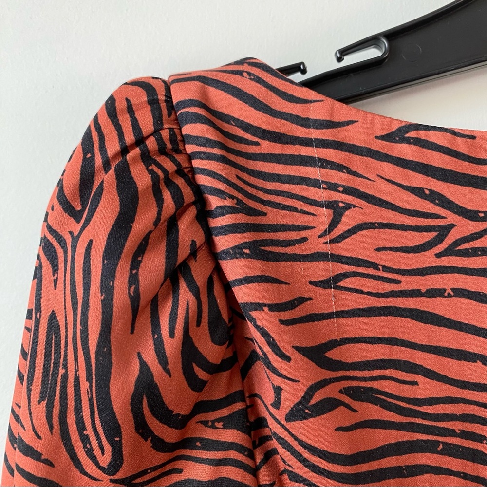 Free People Tiger Print Peplum Blouse S - Picture 7 of 13